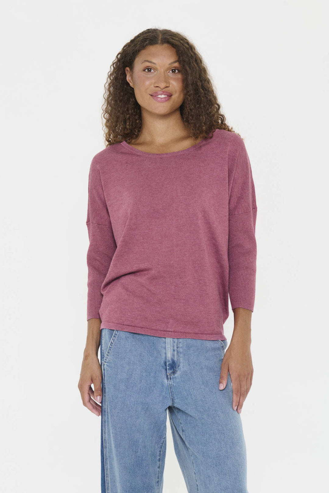Saint Tropez 30500003 SAINT TROPEZ MILA ROUND NECK PULLOVER Red Violet