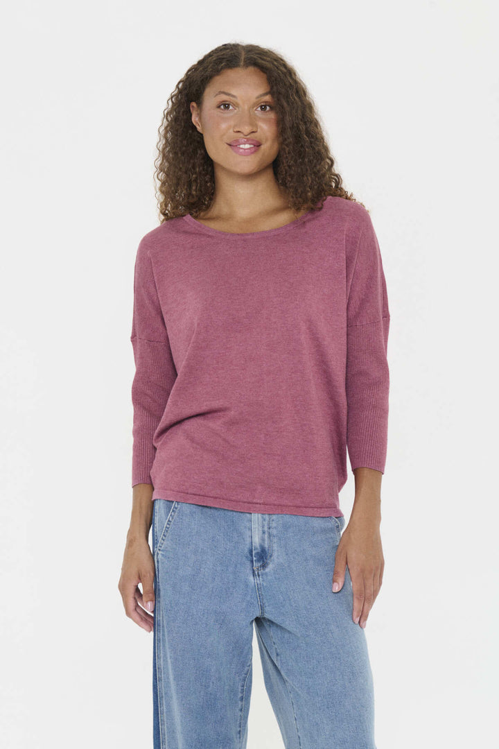 Saint Tropez 30500003 SAINT TROPEZ MILA ROUND NECK PULLOVER Red Violet