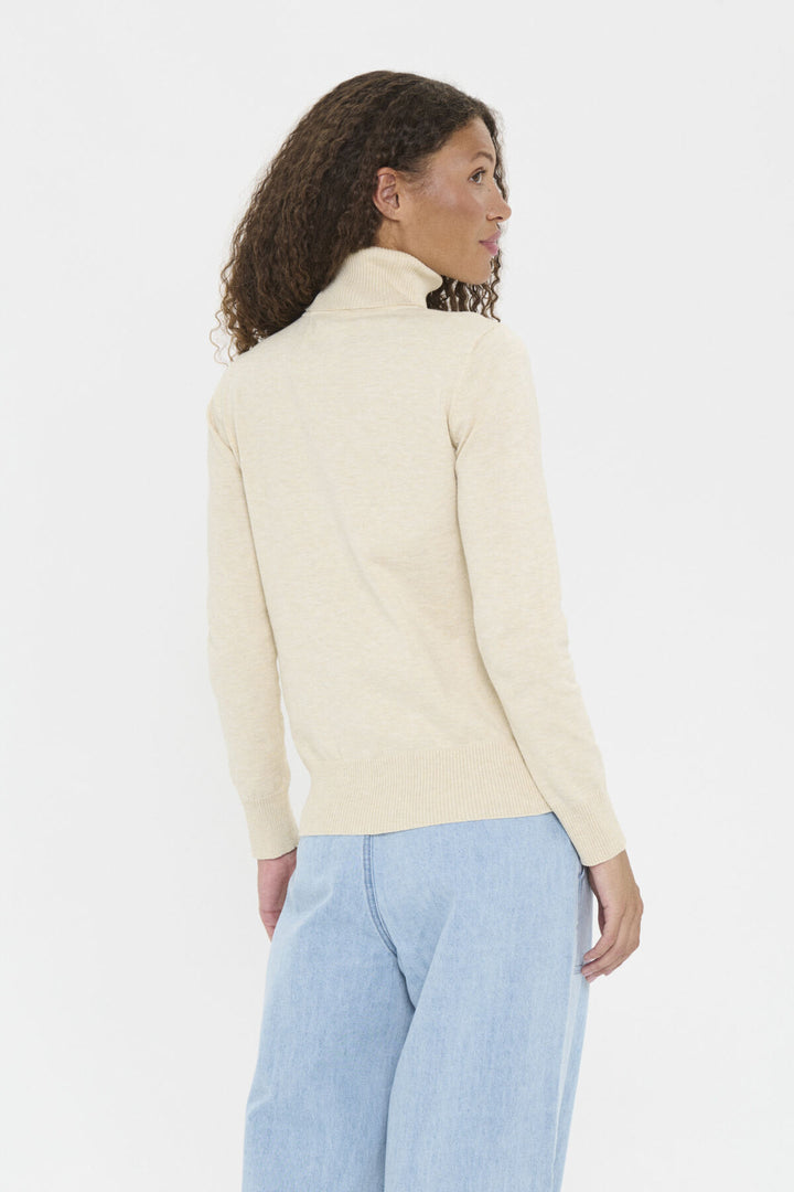 Saint Tropez 30500018 st tropez mila roll neck pullover Brown Rice