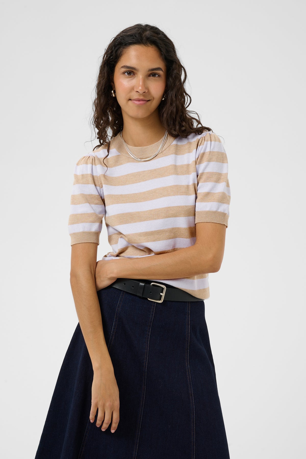 Saint Tropez 30513931 mils stripe pullover lilac savannah