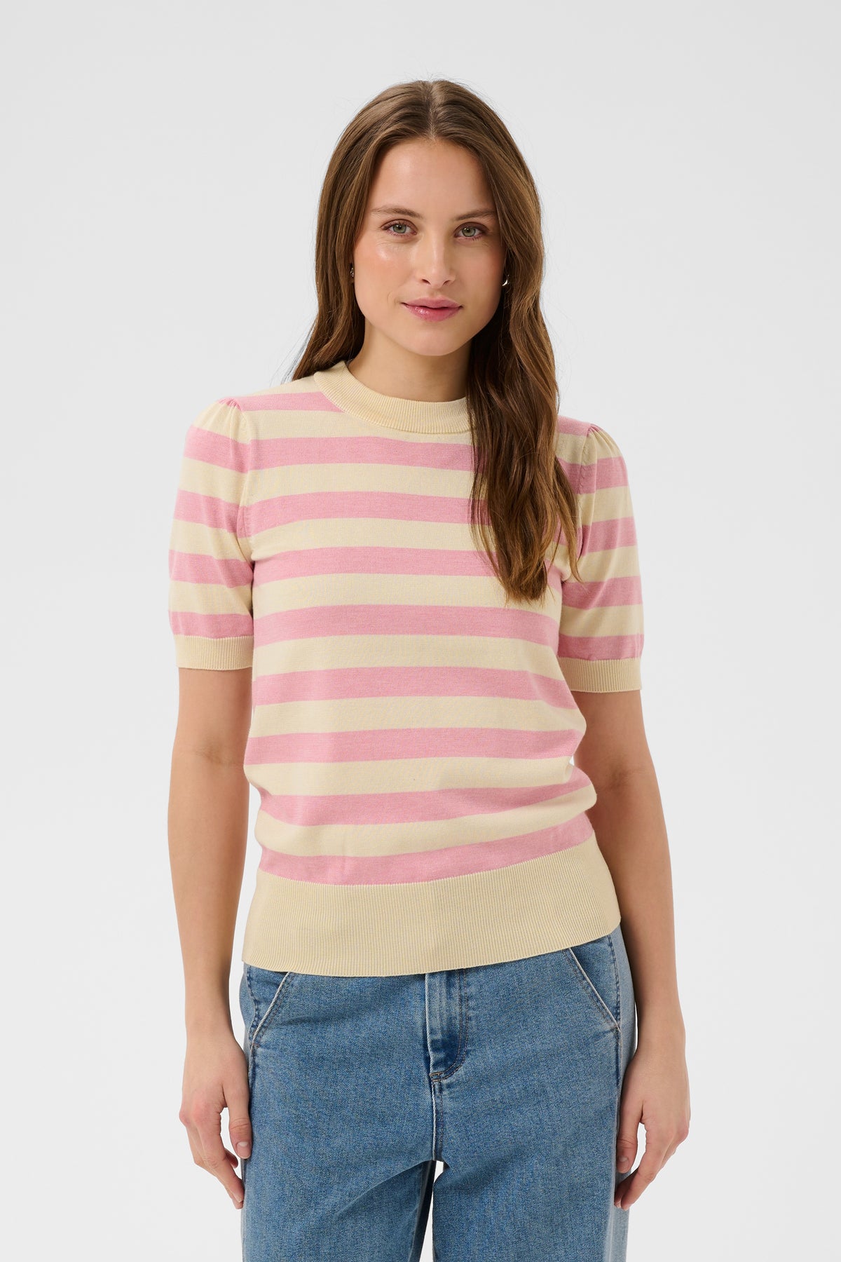 Saint Tropez 30513931 mils stripe pullover cameo pink