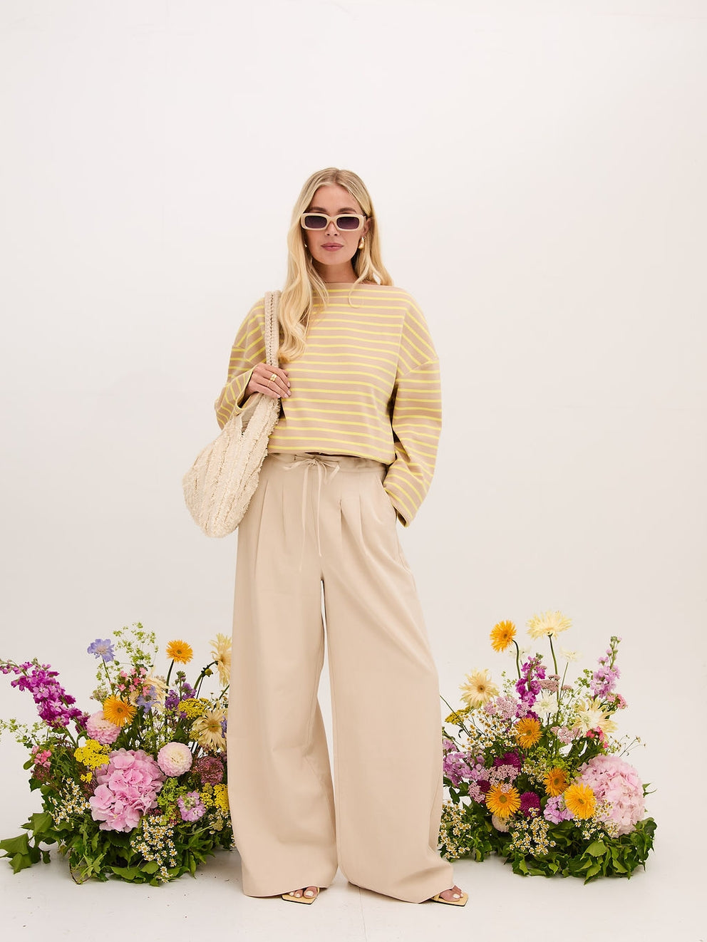 Fika Eleanor Long Sleeve Stripe Top - Neutral/Yellow