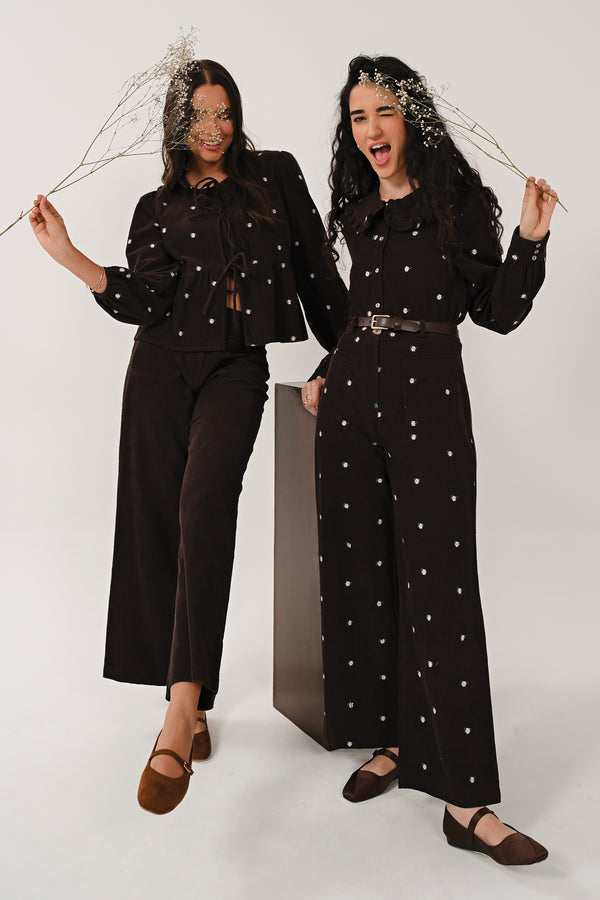 Nomads EC1310 Cord Wide Leg Trousers – Chocolate