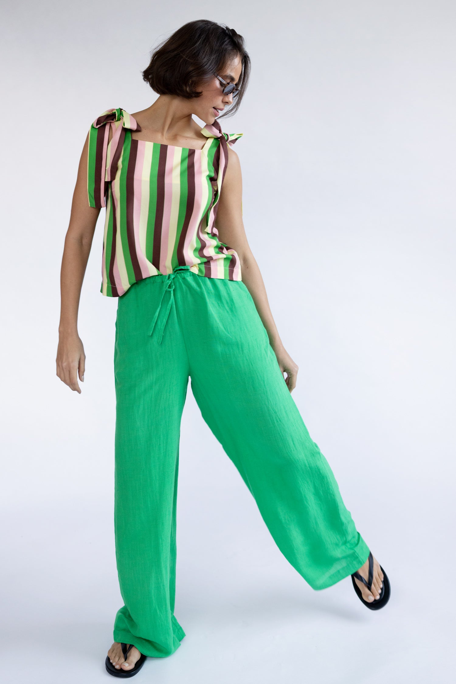 Nomads High Waist Trousers – Bright Green