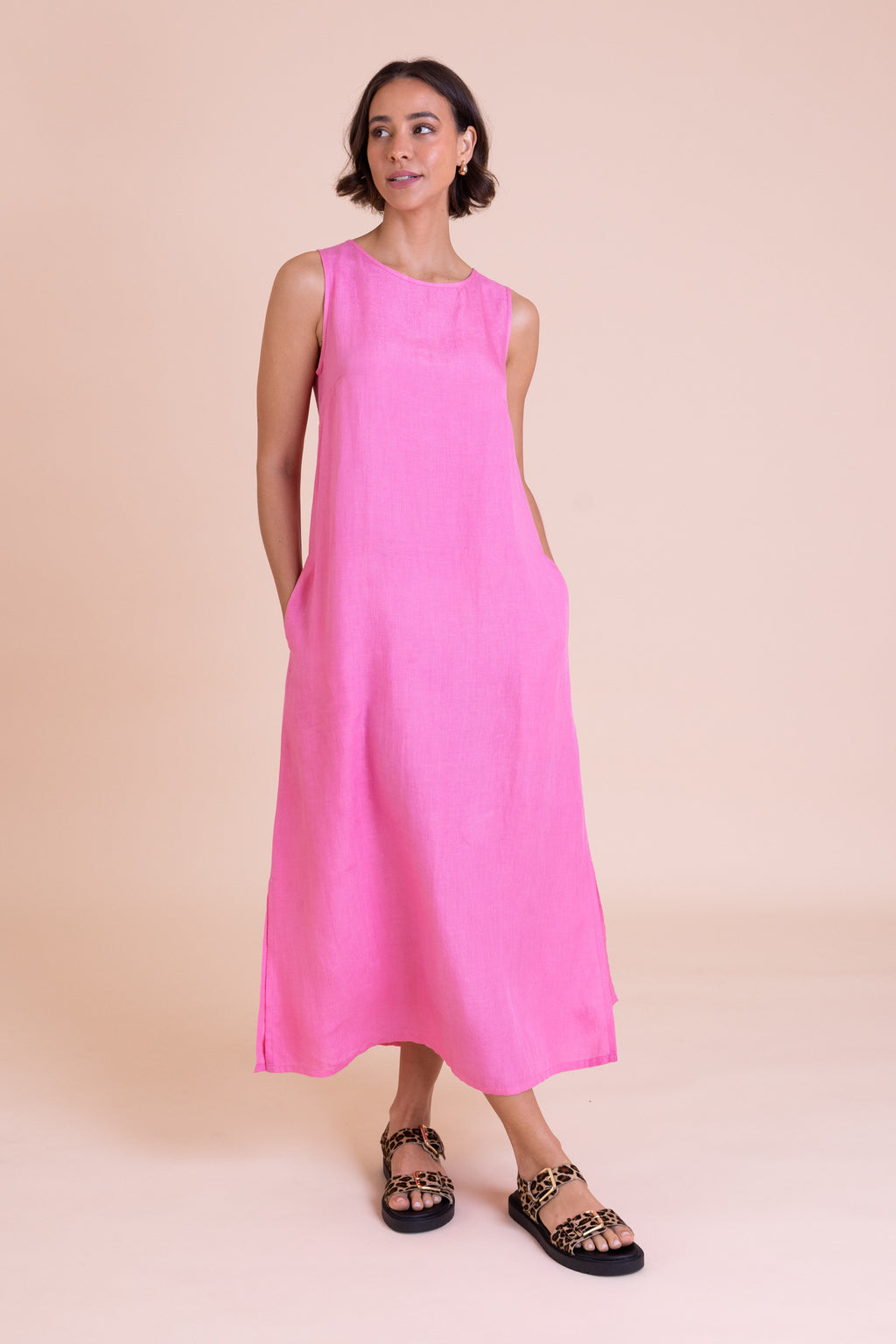 Nomads Column Midi Dress – Pink