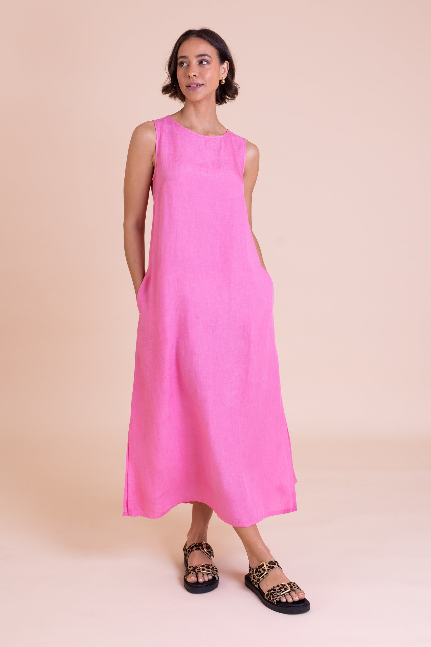 Nomads Column Midi Dress – Pink