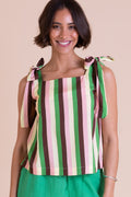 Nomads Bow Cami – Bright Green and Pink