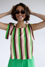 Nomads Bow Cami – Bright Green and Pink