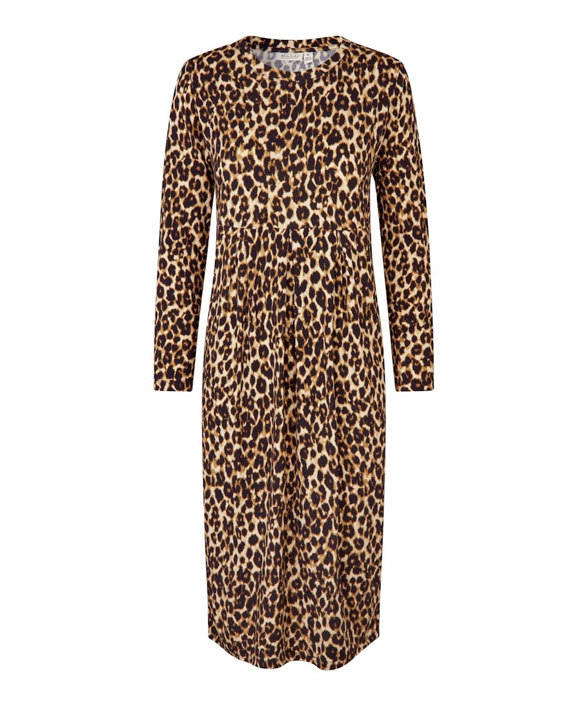 Leopard print dress on a white background