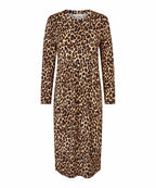 Leopard print dress on a white background