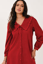 Nomads NC3305 Scallop Collar Shirt Dress – Red