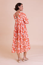 Nomads Tie Back Midi Dress – Tomato