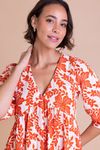 Nomads Tie Back Midi Dress – Tomato