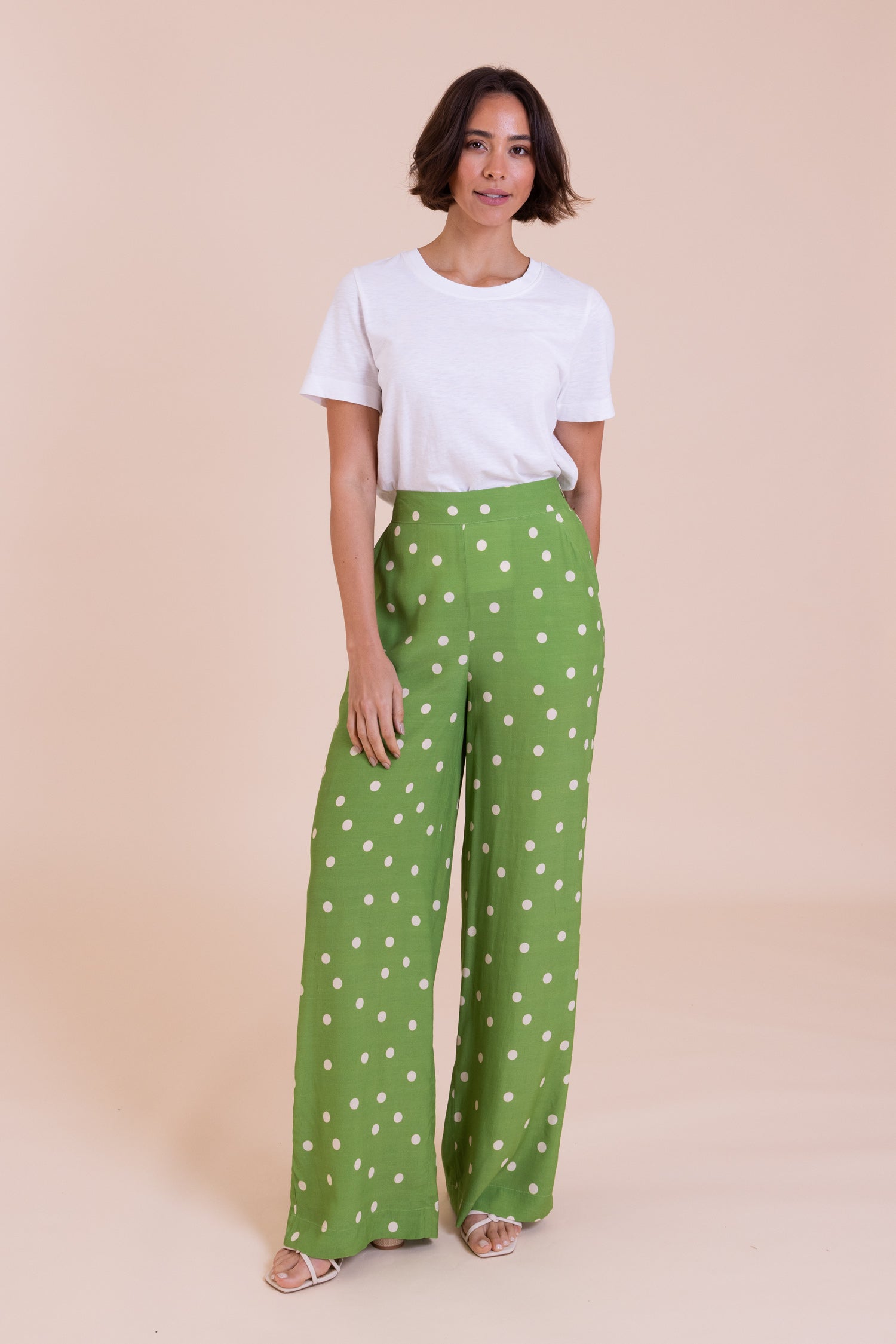 Nomads Minimal Wide Leg Trouser – Meadow Green