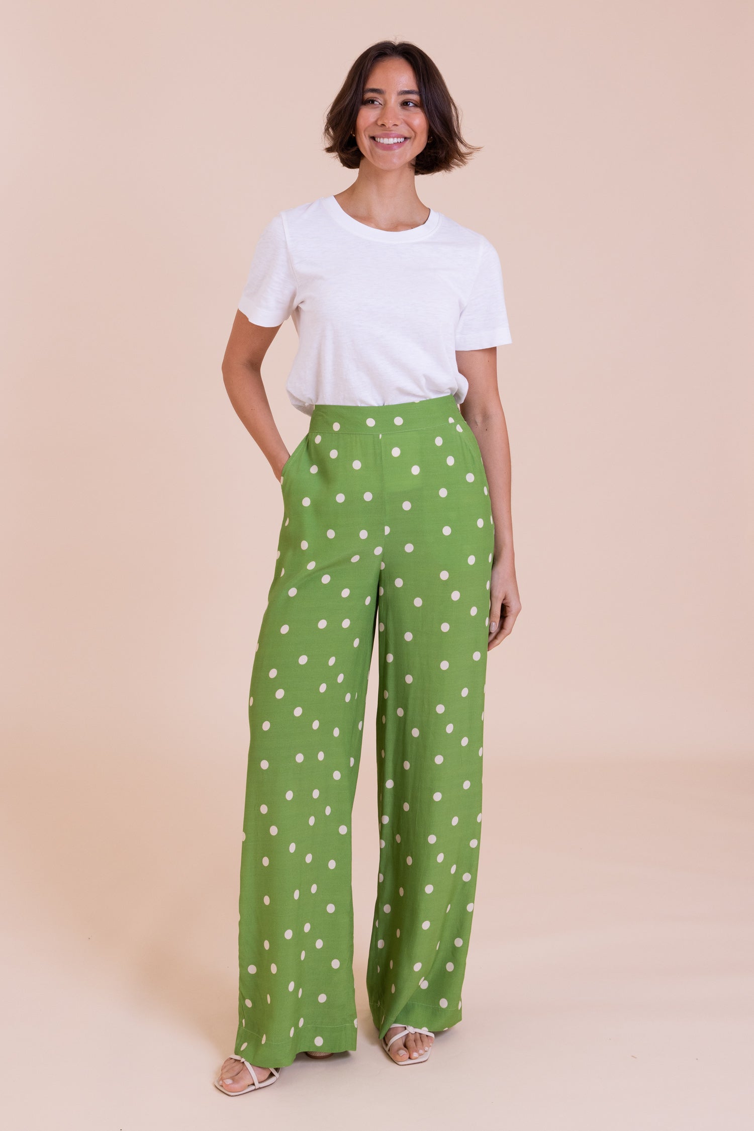 Nomads Minimal Wide Leg Trouser – Meadow Green