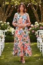 Colorful Floral Dress Wedding Guest No Bouquet