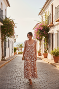 Geometric print dress Spanish street accurate pattern